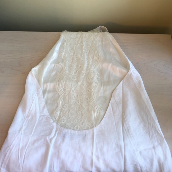 Sale! For Love & Lemons Halter White Top w/ Satin Lining and Lace - Picture 2 of 2